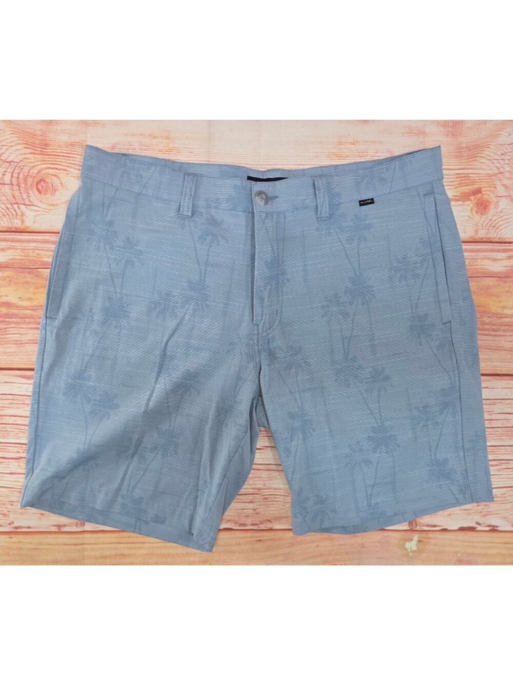 Travis Mathew Mens Palm Tree Print Blue Shorts Size 36